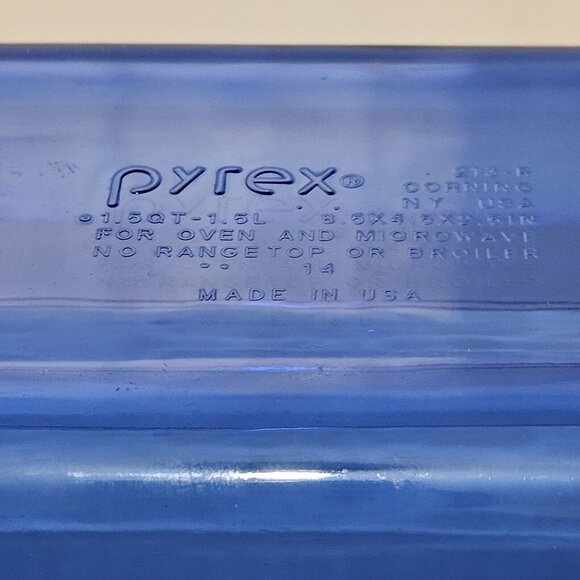 Pyrex 213-R Originals Cobalt Loaf Pan 8.5" vintage bread baker dish 1.5L/qt - Picture 11 of 15